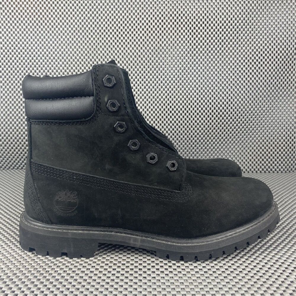 Timberland Waterville Boots Womens Size 7 Black Leather Waterproof Lace Up